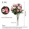 Fiori decorativi bouquet a 6 punti Simulazione di tè bocciolo di tè fiore mini seta di seta rosa decorazione di nozze