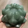 Figurines décoratives 8 cm Stone naturel cristal vert aventurine lotus sculpture figurine guérison gemme Craft 1pc