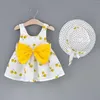 Robes de fille Summer 2 / Piece Baby sans manches Cherry Imprimé grand arche