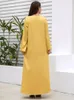 エスニック服eidラマダンイスラム教徒ドレス女性vネックビーズドバイパーティードレス