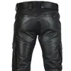 Herrbyxor vinter och höst punk casual byxor långa retro gotiska ultra tunna mens byxor läderbyxor retro BASIC Black Moft Mens Pantsl2405