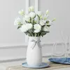 Fiori decorativi 3 teste di seta artificiale Silk Platycodon Bouquet Peony Falling Wedding Table Vase Decorazioni per la casa