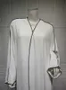 Vêtements ethniques Ramadan Blanc Abaya Dubai Kimono Jalabiya Vêtements de prière pour femmes Turquie Islam Muslim Modest Robe Robe Longue Musulmane Femme T240510