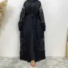 エスニック服新しいラマダンイードムバラクアバヤドバイフェムラグジュアリーゴールドラインストーンイスラム教徒ドレスアバヤ女性カフタンイスラムアフリカダシキT240510