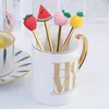 Lepels roestvrijstalen lepel vork cartoon fruit macaron dessert forks kinderen set keuken accessoires