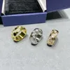 Europa America Style Ring Männer Frauen Frauen Edelstahl plattiert Gold Gravavavured Letter Wabe -Einstellungen Diamantliebhaber Biene meine Liebesringe