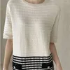 Sukienki imprezowe Summer Kobiety Krótkie rękawe sukienki Wysokiej jakości projektant Waffle Sweater Elegancki szata odzież Zwycięska P477