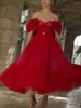 Party Dresses Trendy Tulle Solid Color Women Prom Sexy Off Shoulder Tiered Juniors Dress Gorgeous -Length Evening Ball Gown