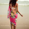 ボヘミアンメッシュカバーアップ女性水浴スーツフローラルストラップ水着レディースビーチドレスサロンラップセクシーな夏カバーアップ