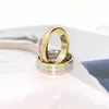 Bijoux de concepteur de luxe Anneaux pour hommes trois couleurs incrustantes en diamant complet titane en acier 18k Gold Girl Couple Gift Femmes Men Houes pour PA 309a