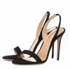 Sommerdesigner-Marken Schlingen Sandalen Schuhe für Frauen So nackte Plexi Sandale Wirbel spitzte Zehen Lady Slingback High Heels 35-43