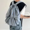 Sacs d'école Fashion Bouched Drawsting Backpacks for Women Nylon Lady Dame Sackepack Light Weight Sac Bagous Abity Travel Sac 2024