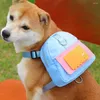 Dog Apparel Pet Dogs Puppy Mochilas com coleira bulid-in cocô de cocô dispensador sem puxão Strap Ajuste Pets Self Carrier para