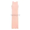 Casual sexy Dresses Designer Dress New Solid Round Neck Sleeveless Dress Slim Fit, Slim Figure Knitted Mid length Dress with Waist Closure Sexy Summer