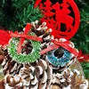 Dekoratif Figürinler 12 PCS Mini Noel Çelenkleri Süslemeler Bebek Evi Süslemeleri İçin Yapay Ağaç Çelenk Kart Yapım Dekor