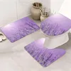 Badmatten Lavendel Badkamer Set Paars niet-slip tapijt U-vormig toiletmat Decor Super zacht en absorberen water