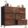 Bedroom Furniture Sweetcrispy Dresser Stand Storage Tower 7 Ders Chest Of With Fabric Bins Wooden Top Tv Up To 45 Inch For Kid Room Dr Dhysx