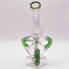 8 pouces Green Glass Water Pipe Heady Bong Dab Recycler Recycler Neo Fab Slit Hubpipes Bongs Smoke Pipes 14,4 mm Joint femelle avec bol ordinaire portable entrepôt américain
