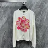 Women's Knits & Tees designer brand Chan Early Spring New Flower Printed Woolen Sweater Sequin Embroidery Matching Craft Polo Edition D0WB