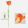 Decorative Flowers 1pc Lifelike Real Touch Artificial Parrot Tulip Silk 3d Colorful Fake Flower Bouquet For Wedding Decoration Pography Prop