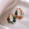 Boucles d'oreilles en peluche de conception avant et arrière Portez un cerceau de pierre de texture de snoop irrégulière pour les femmes bijoux élégants de la mode