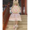 Opbergtassen op voorraad schattige aardbeiencake roll voor vrouwen zoete kawaii tas roze lolita meisje kerstcadeau rugzak