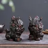 Pets de té Pottery Pet Pet Reclutamiento de riqueza Kylin Ornamentos de arena fina para accesorios de decoración de mesa