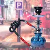 1pc Arabic Hookah Tubo único cachimbo de vidro de vidro de vidro de vidro de vidro Conjunto de acessórios para fumar férias na moda presentes 240510