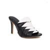 Slippers Ladies 2024 Sandales d'été Femmes Designer Sexy Spike High Heels Fashion Big Size 43 Chaussures féminines Black