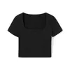 Frauen Tanks Mode U-Neck Frauen T-Shirts Grundlegende Kurzschlämchen Crops Tops Solid Color Casom Summer Slim Fit Shirts Streetwear Streetwear