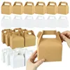 Enveloppe cadeau 5pcs Boîte de bonbons en papier kraft avec handle