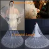 Cheap 2 Tier Bridal Wedding Veil with Comb Lace Applique Sequin Edge White Ivory Hair Accessories Wedding Veil for Brides Two Layers 339i