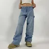 Jeans pour femmes Y2K Femmes 2000 A esthétique Low Rise Side Cutout Détect Fit Boyfriend Denim Pantal