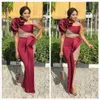 ASO EBI Arabic Burgundy Burgundy Abiti da sera di spaghetti guaina sexy abiti da ballo sexy abiti a buon mercato per la damigella d'onore da damigelle ZJ522 259Z