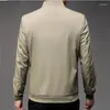 Giacche da uomo Spring Autumn di alta qualità uomini Fashion Baseball Collar Smart Casual Jacket Man Slimt Fit Ostre di colore solido