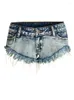 Jeans da donna in denim estate short women club sexy club bassa bassa nappa y2k vestiti blu spiaggia cortometraggi