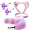 Clip de cheveux de fleur Cosplay Cosplay Femmes Butt Fox Tail Cat Plug