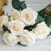 Fiori decorativi 10 teste artificiali Matrimonio di rosa Bridal che tiene il vero bouquet di fiori finti per decorazioni per la casa