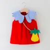 Sukienki dla dziewczynek sukienka dla niemowląt Śliczna 2 -częściowa luźna bawełniana wygodna torba na spódnicę bez rękawów