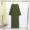 Ethnische Kleidung Frauen Jilbabs offen vorne Abaya Solid Long Sleeve Maxi Länge Kleid Damen Muslim Strickjacke Abayas Out Kaftans