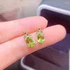 Boucles d'oreilles étalon naturel real vert péridot boucle d'oreille Style étoile 5 7 mm 0,95ct 2pcs Gemstone 925 Bijoux fin en argent sterling l24564