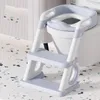 Bath Mats Boy en Girl Child Step Seat Ring Baby Toilet Vouwrak Stoel Strappenstijl Kindermeubilair voor kinderen