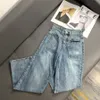 Jeans de diseñador para mujeres Pantalones de estampado recto de cintura recta de primavera y verano de primavera y verano