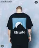 Rhude High-End-Designer-T-Shirts für Hip Hop Sunset Print High Street Herren und Damen Kurzarm T-Shirt Tide Orange Blau mit 1: 1 Originalbezeichnungen