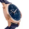 Fashion Luxury Penarrei Watch Designer Chronograph Chronograph Automatic Rose Gold Mens Strap Pam 1111