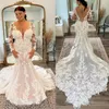 Plus taille robe de mariée boho 2024 avec appliques en dentelle à manches longues country bohème sirène robe de mariée