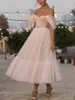 Party Dresses Trendy Tulle Solid Color Women Prom Sexy Off Shoulder Tiered Juniors Dress Gorgeous -Length Evening Ball Gown