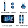 Car Seat Covers 15 Pcs Motors Cover Oversized Blue Butterfly Color Matching Interior Decoration Fashion Protector