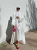 Etnische kleding Ramadan Kaftan Kimono Abaya Dubai Turkije Moslim Islam Saoedi -Arabië Ka Robe Afrikaanse jurken Abaya's voor vrouwen CaFtan Djellaba T240510