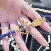 Charme Westwood Blue Gold Stone Beads Ship Anchor Earth Planet Bracelet Instagram Star Style haut de gamme